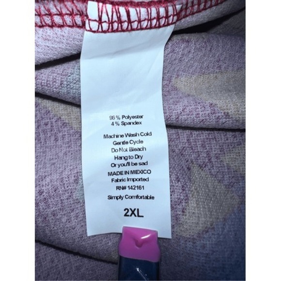 LuLaRoe Nicole Dress 2XL Maroon Geometric Fit Flare Stretch Casual Skater - Picture 7 of 9